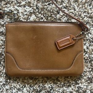 Coach Brown Leather Wristlet